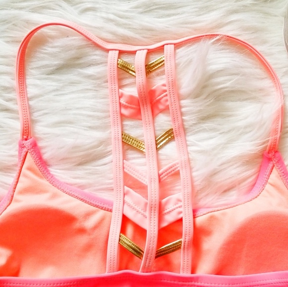 NWT Breaking Waves Orange Aztec Flowy Bikini Top - Picture 7 of 7